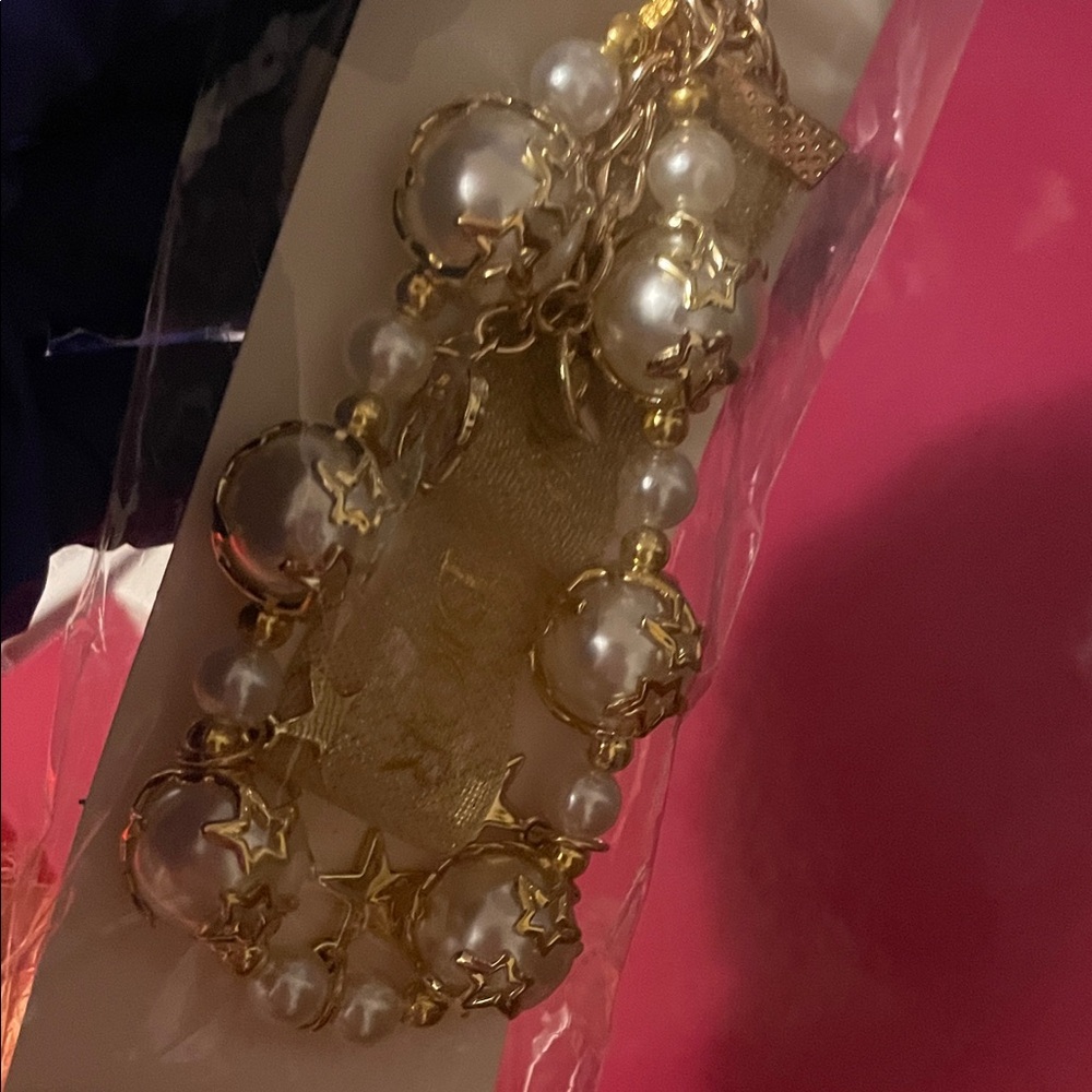 Dior Gold and Pearl Star Charm Keychain Card Holder - Picture 9 of 10